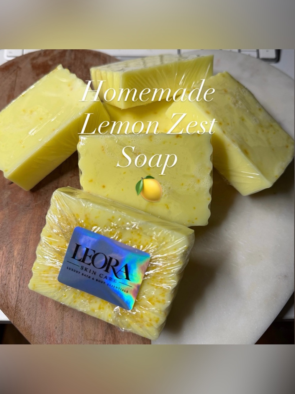 Leora Lemon Zest Soap - Yellow Citrus Bar